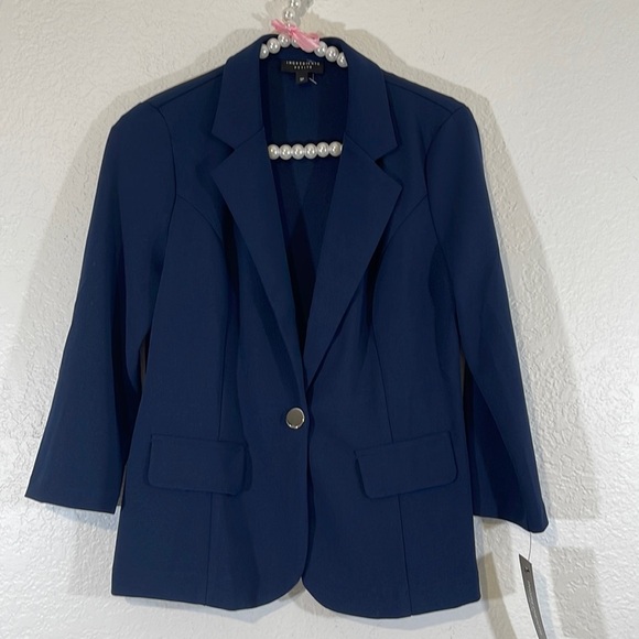 Jackets & Blazers - Ingredients Petite Blazer Navy Blue Size Small Petite NWT